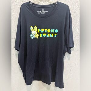 Psycho Bunny Black Neon Green Yellow Tee Short Sleeve Size 4XL Pima Cotton
